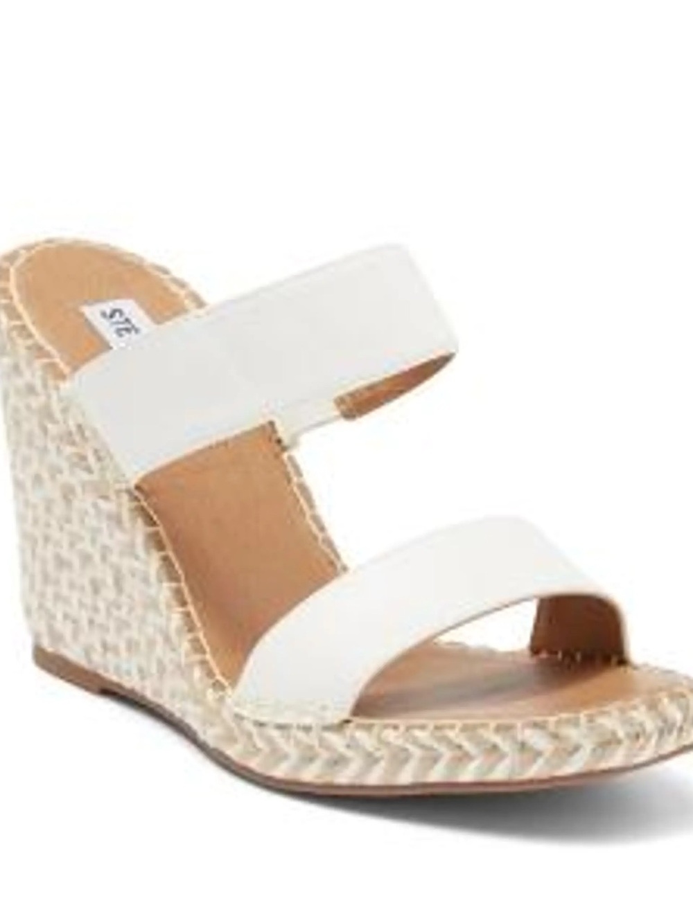 Steve Madden Icey White Double-Strap Espadrille Wedge Sandal